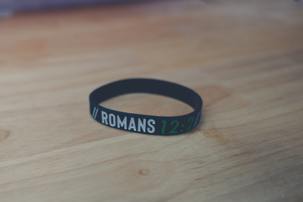 Romans 12:2 Silicone Bracelet with “Be Transformed” message