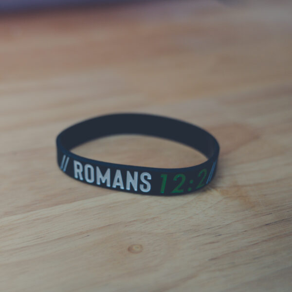 Romans 12:2 Silicone Bracelet with “Be Transformed” message