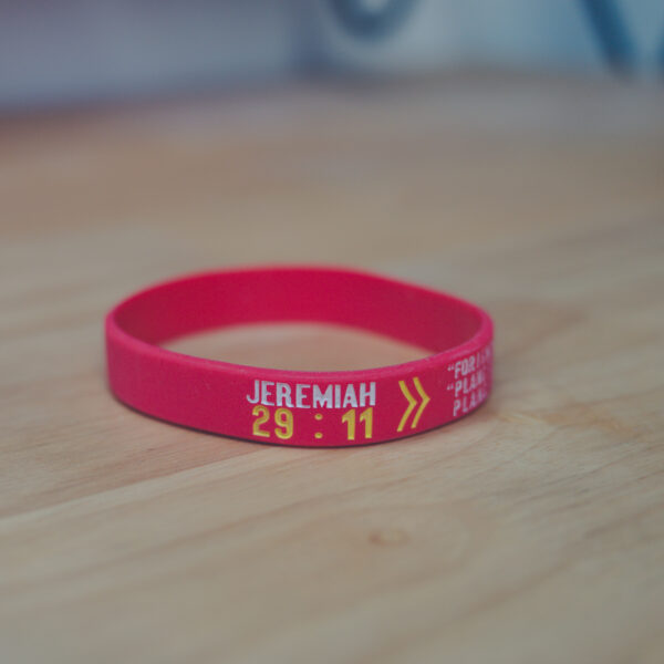Jeremiah 29:11 Silicone Bracelet with “Plans to give you hope” design