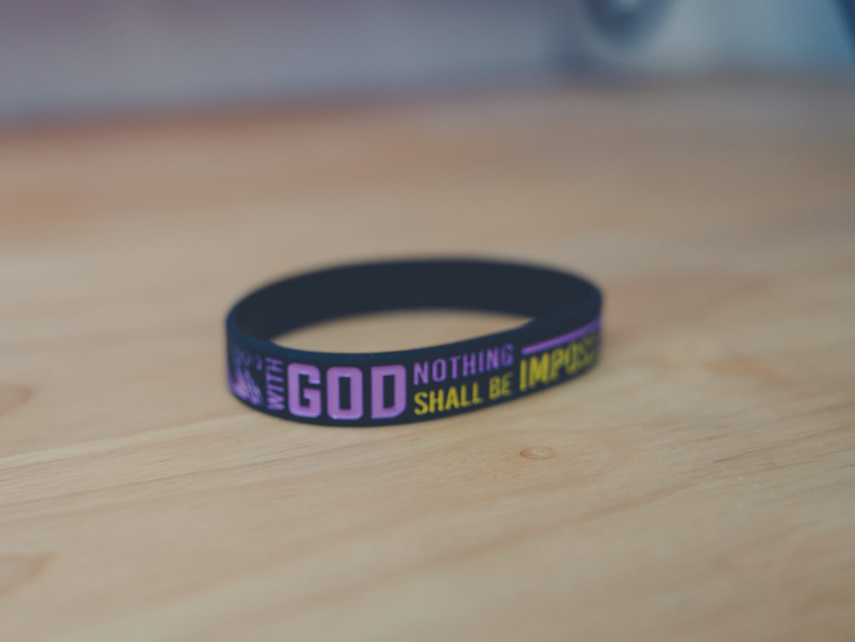 Luke 1:37 Silicone Bracelet with “Nothing is impossible with God” message