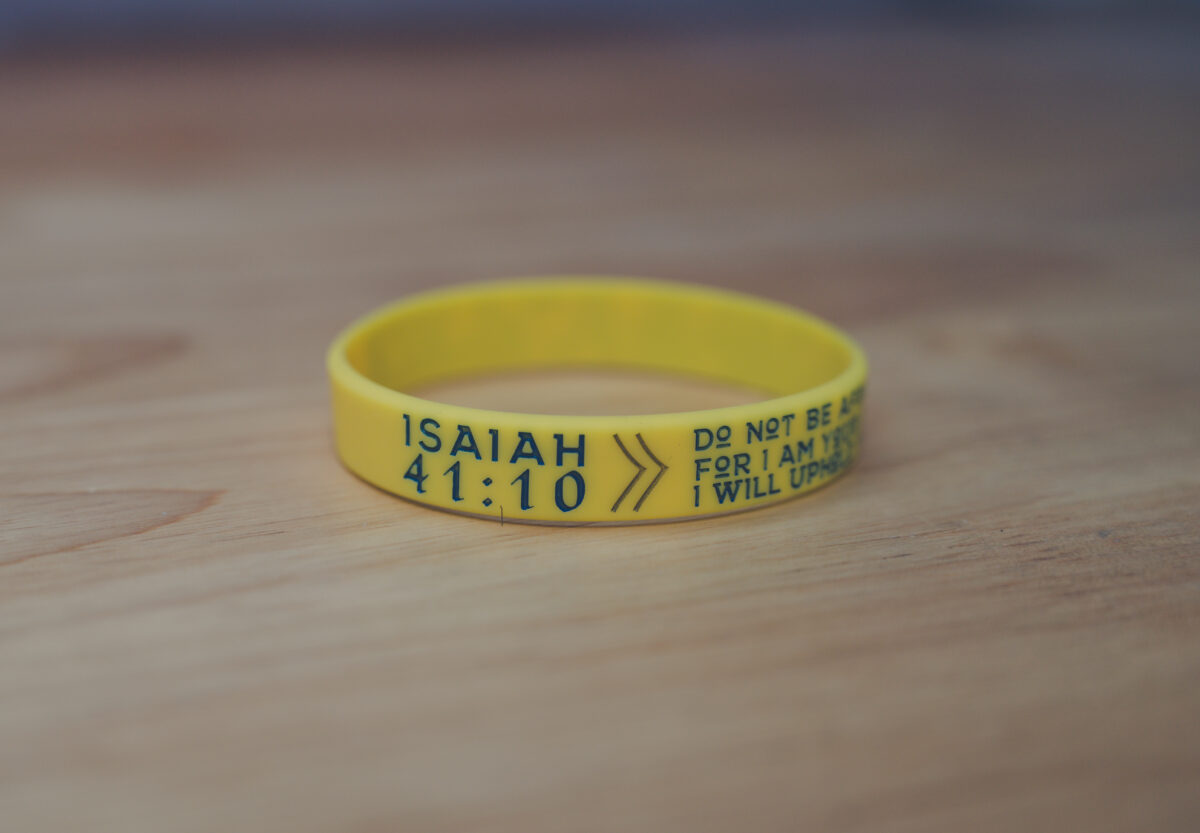 Isaiah 41:10 Silicone Bracelet with “Do not fear, for I am with you” message