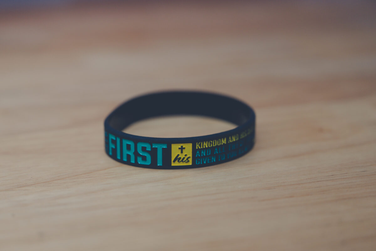 Matthew 6:33 Silicone Bracelet with the words “Seek First His Kingdom”
