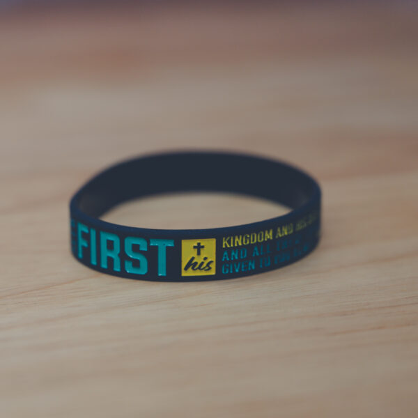 Matthew 6:33 Silicone Bracelet with the words “Seek First His Kingdom”