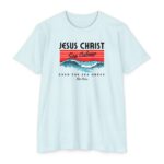 Sea Calmer Tee featuring ocean wave design symbolizing Jesus calming the storm