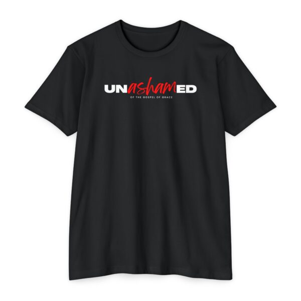 Unashamed Tee with Christian message inspired by Romans 1:16