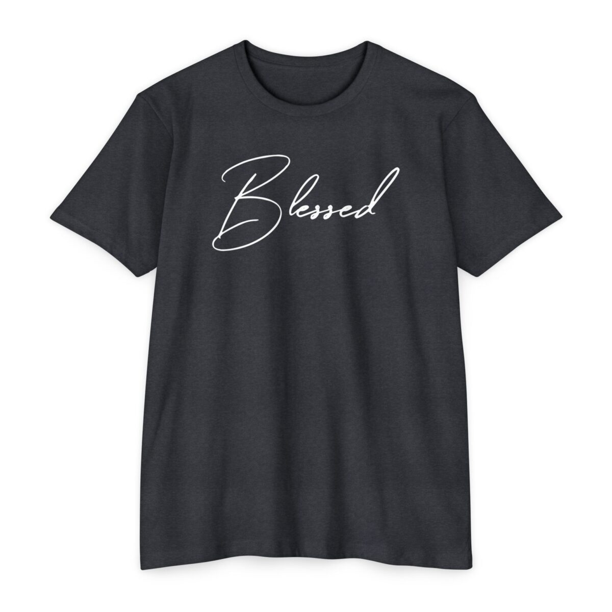 Blessed Tee with modern cursive Christian design