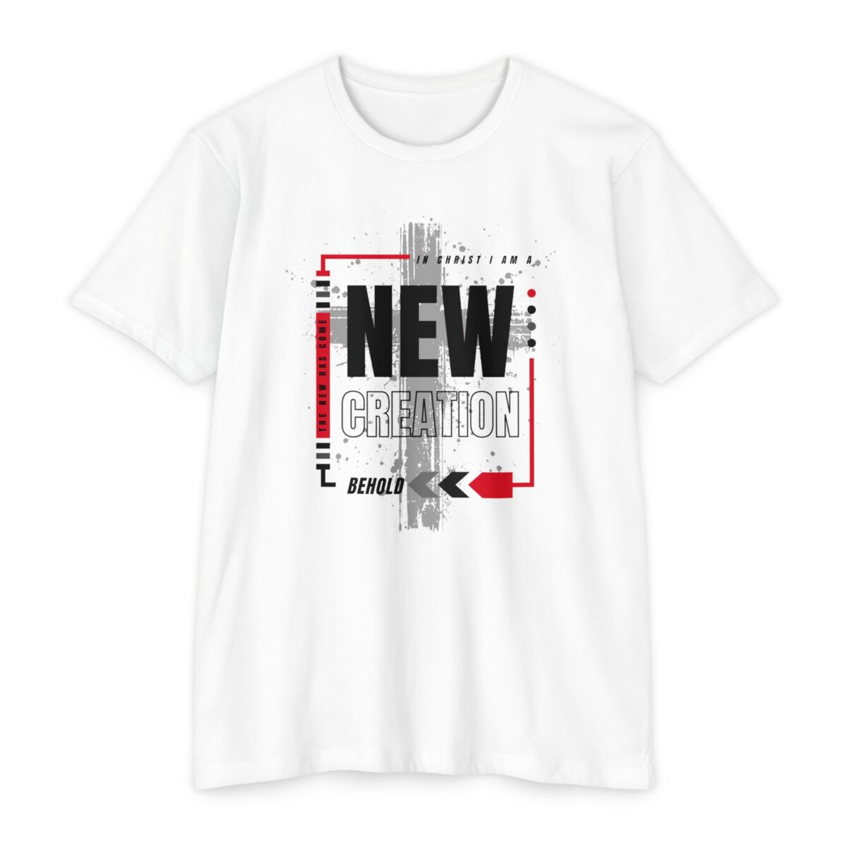 New Creation Tee with Christian message inspired by 2 Corinthians 5:17