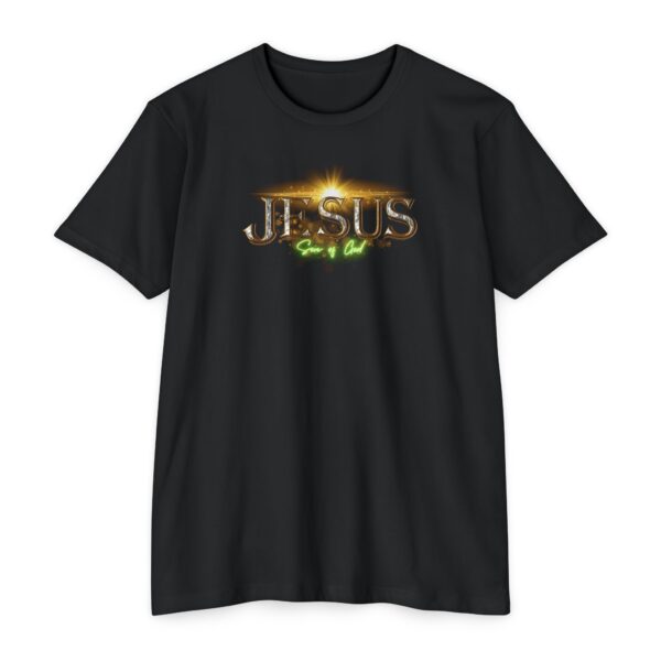 Jesus Son of God Tee with bold Christian message proclaiming faith in Christ