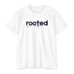 Rooted in Christ Tee with Christian message about faith and spiritual growth