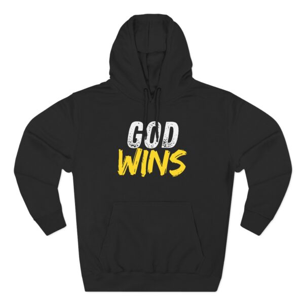God Wins Hoodie with Christian message proclaiming God’s victory