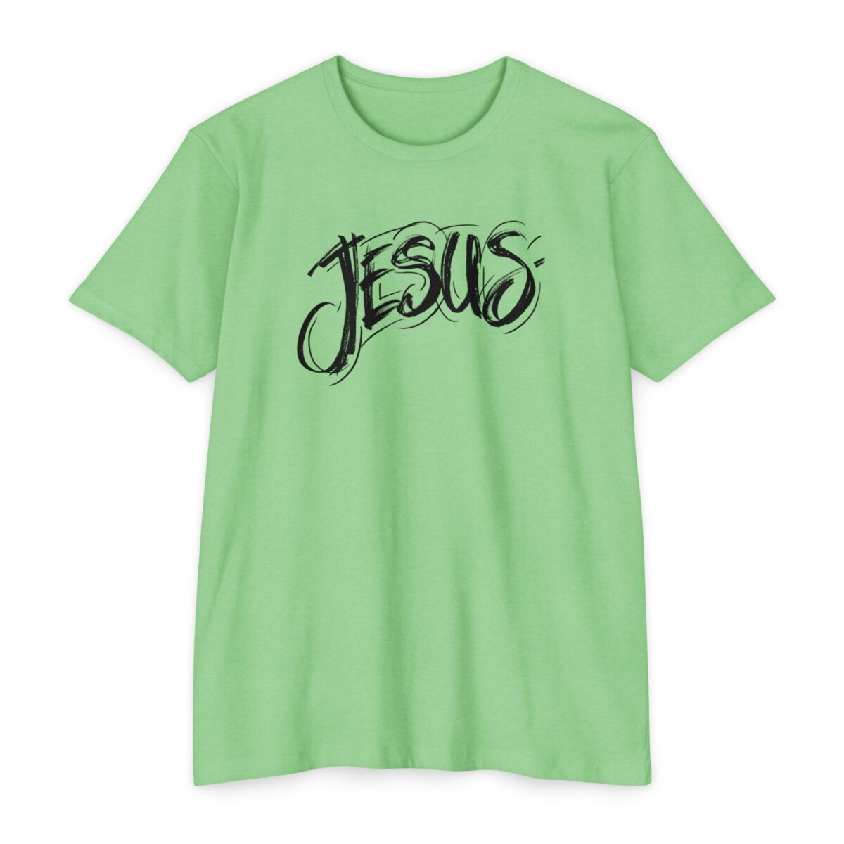 The Name of Jesus Tee featuring modern typography celebrating the power of Jesus