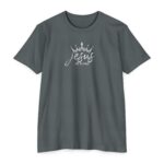 Jesus Is King Tee with crown design on Christian T-shirt