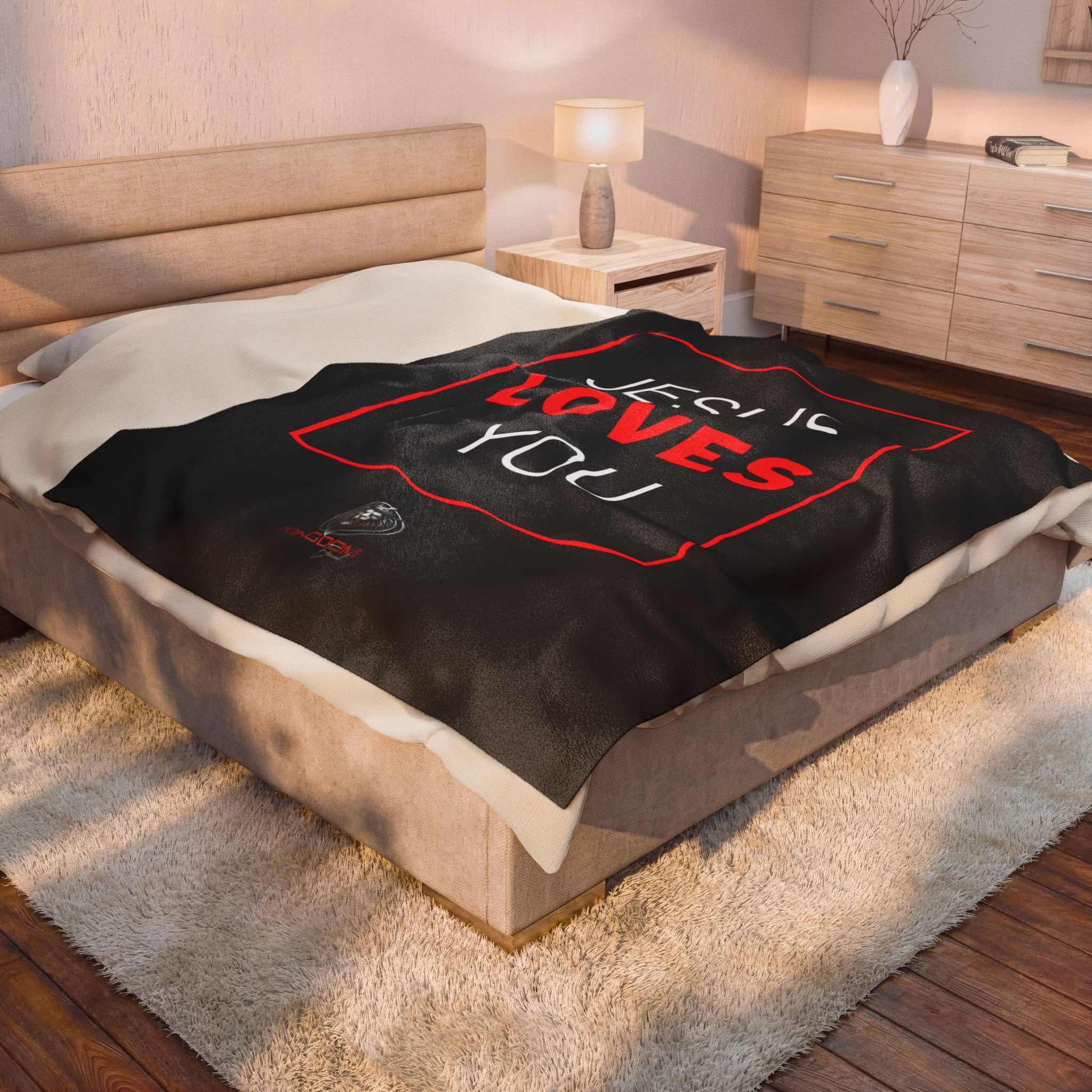 Jesus Loves You Plush Blanket Home & Living Christian Apparel & Accessories Jesus Loves You Plush Blanket - Image 4
