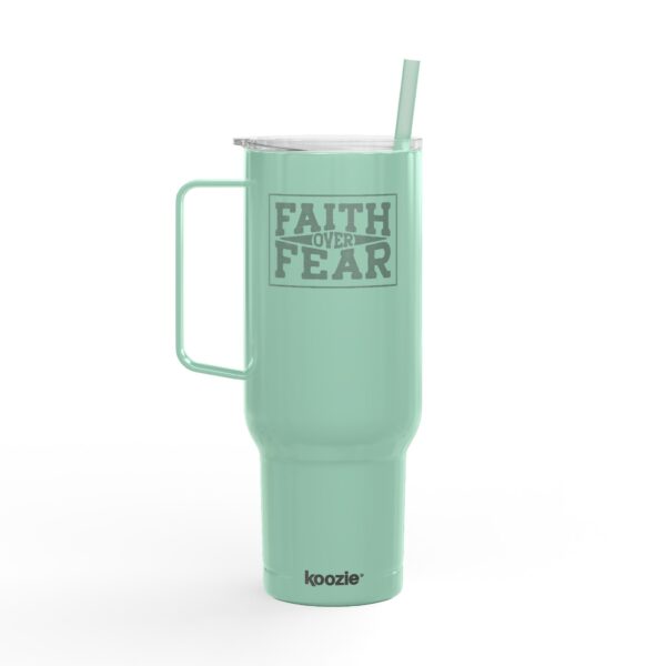 Faith Over Fear Christian 40oz stainless steel tumbler with straw