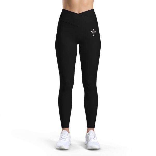Women’s Luxe Cross Leggings with high-rise cross-front waistband and premium athletic fit